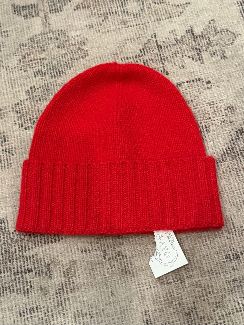 NWT AMATO NEWYORK Carolina Amato 100% Cashmere red beanie
